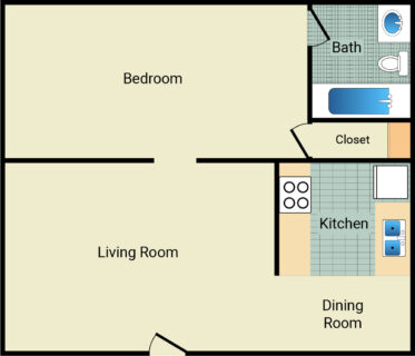 1 Bed / 1 Bath / 790 sq ft